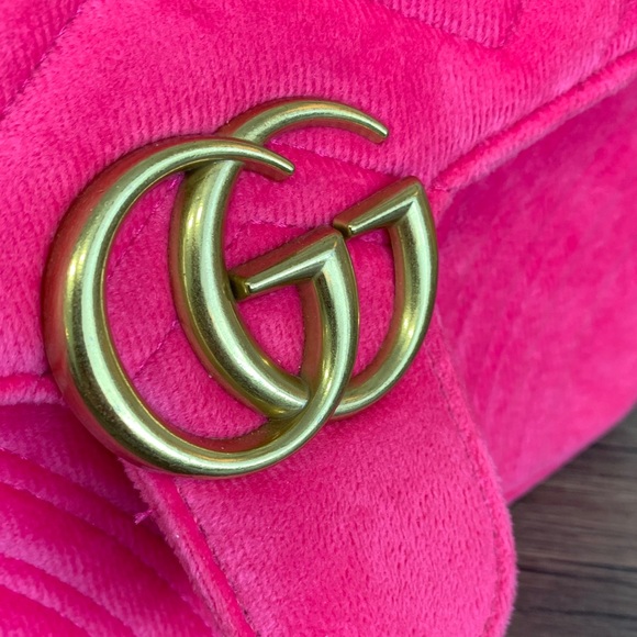 Pink Shoulder Bag with Gold Accents - Picture 6 of 9